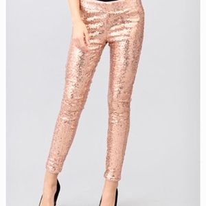 rose gold sequin pants